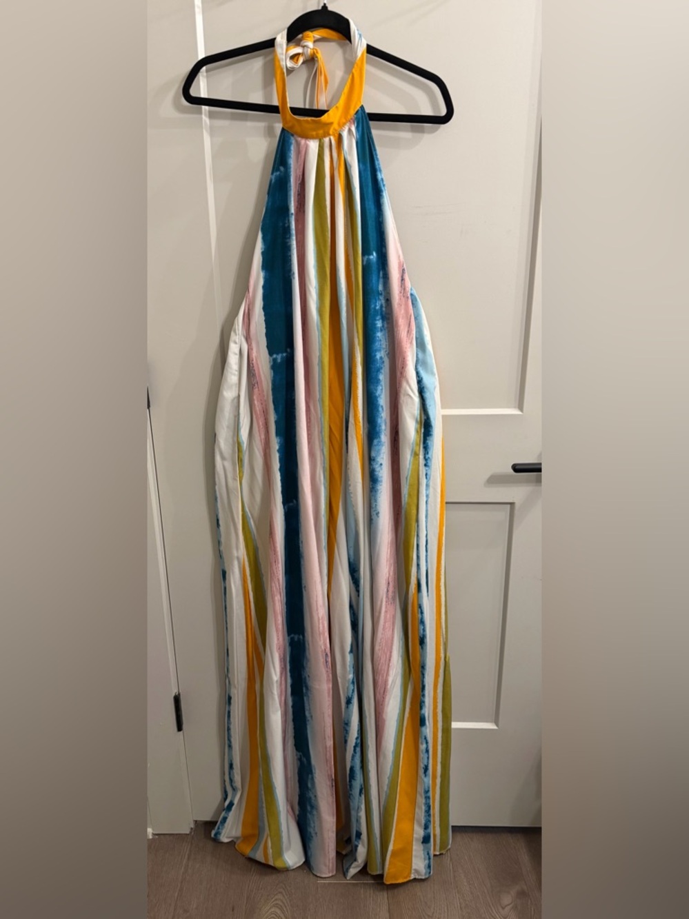 Halter Maxi Jumpsuit in Multicolor Stripe